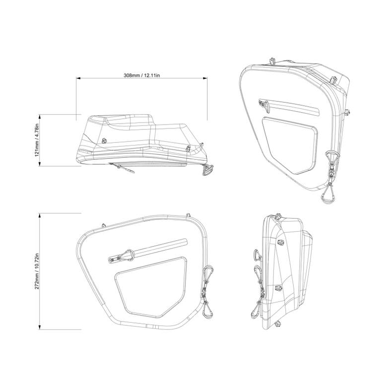 Sacs de rangement pour porte arrière supérieure Can-Am ｜ Maverick R, Maverick R MAX