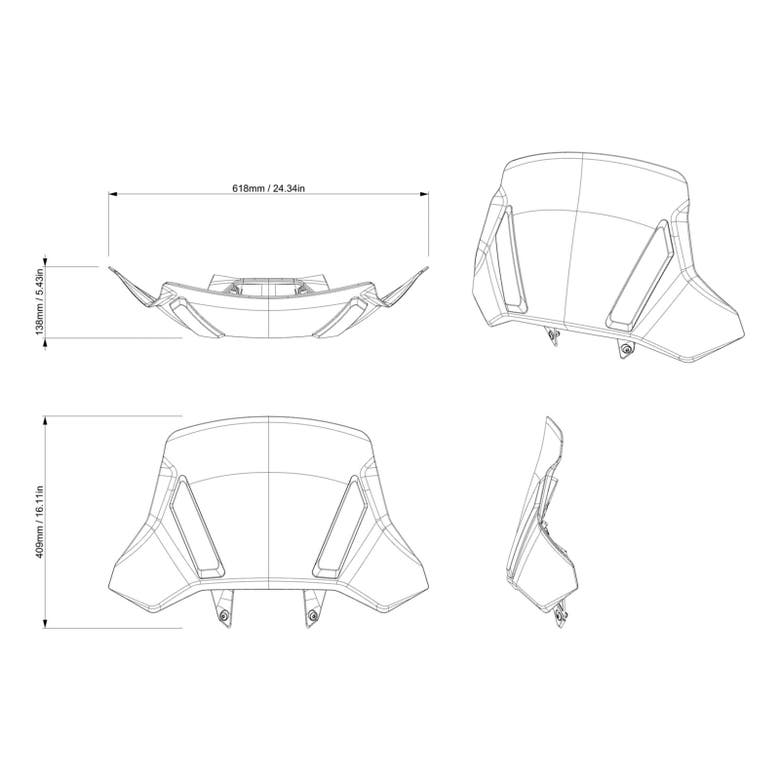 Pare-brise haut Can-Am Adventure - Revêtement dur ｜ G3 (sauf XMR)