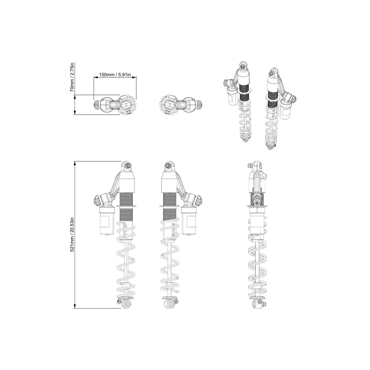 Ski-Doo KYB Utility Front Shock Upgrade