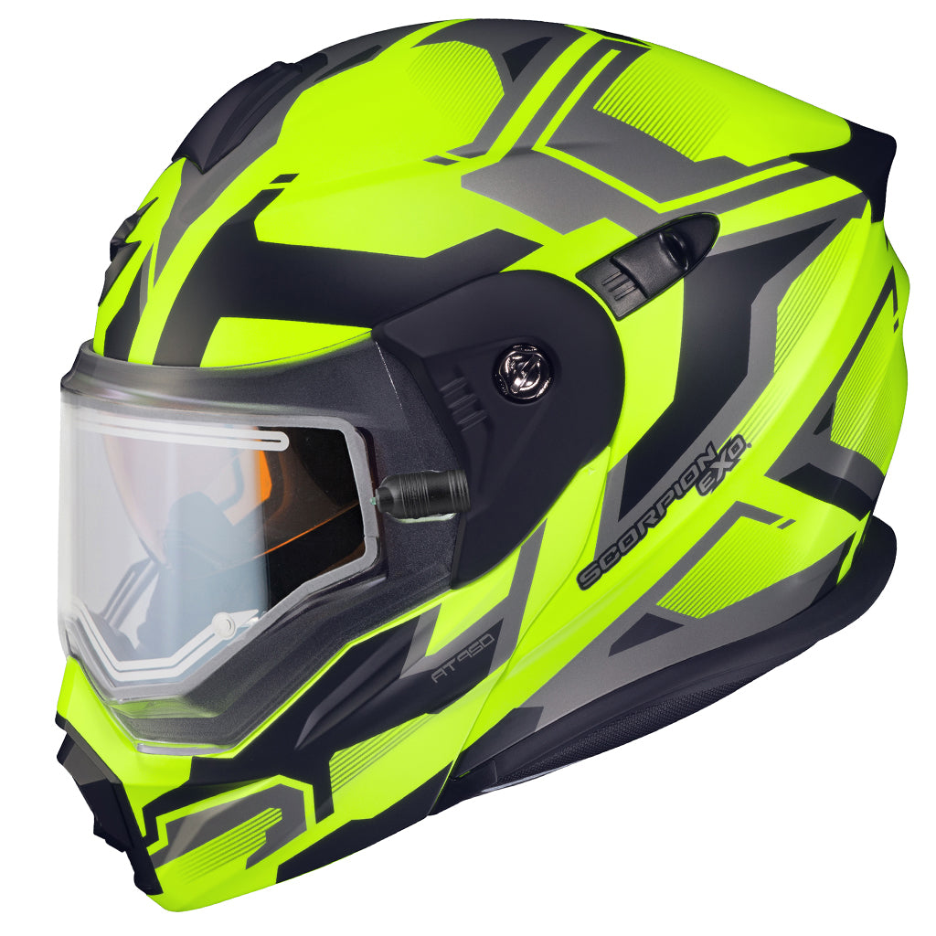evo 950 motorcycle helmet Scorpion EXO-AT950 Ellwood Electric Lens Snow Helmet