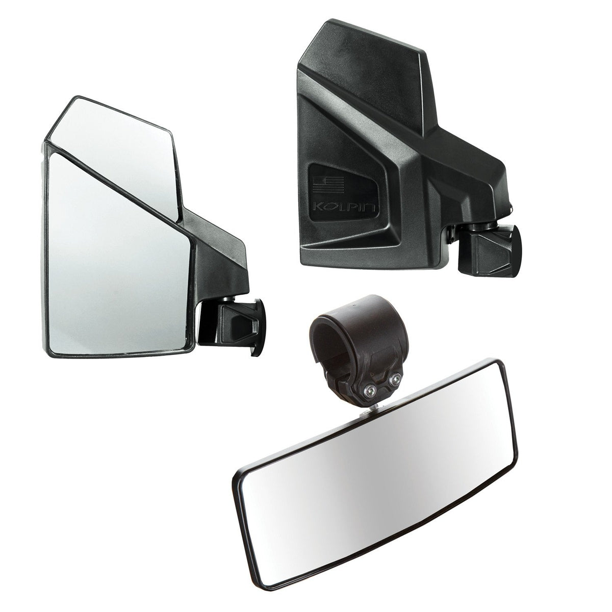 Kolpin UTV Universal Side And Rearview Mirrors Combo Kit