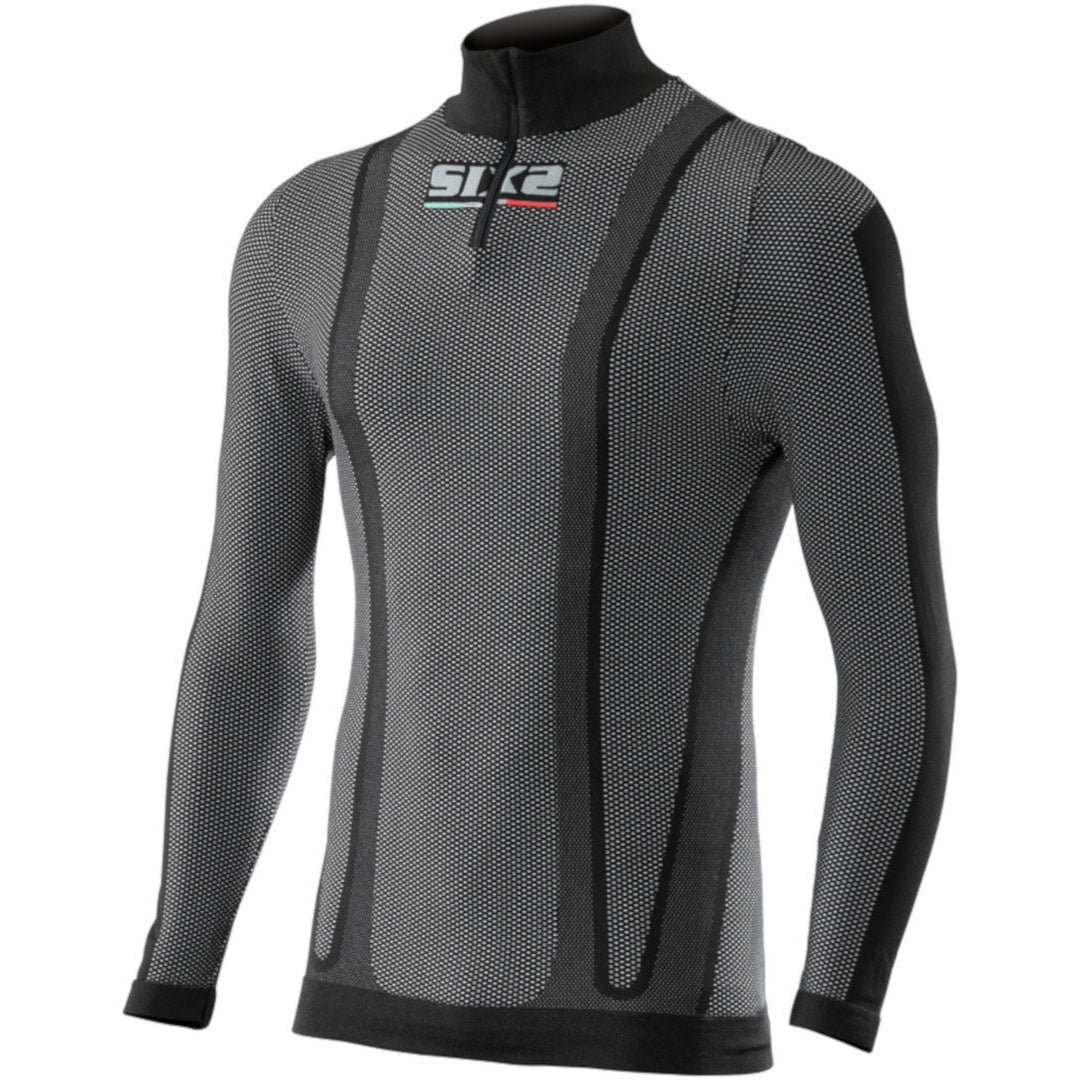 SIX2 Carbon Underwear TS13W Long-Sleeve Turtleneck Zip-Up Thermo Jersey